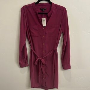 Banana Republic Purple Long Sleeve Shirt Dress - Size 10